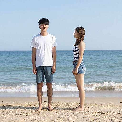 Couple Relaxing on Beach Scene