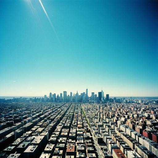 Wide Angle Aerial View of New York City Skyline