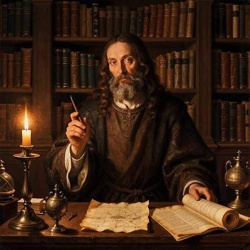 Ramus as Wise Scholar in Library