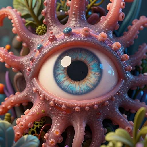 Photorealistic 3D Alien Eye Scene