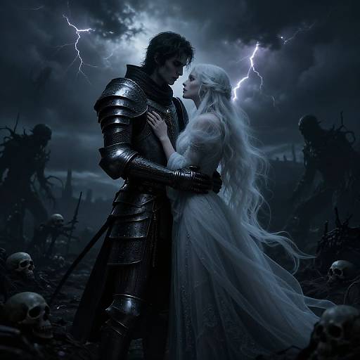 Cursed Knight and Ghostly Maiden Embrace