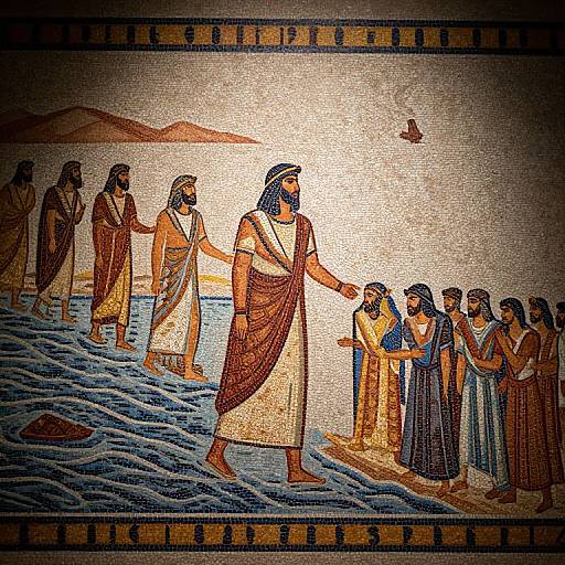 Moses Leading Israelites Through Red Sea