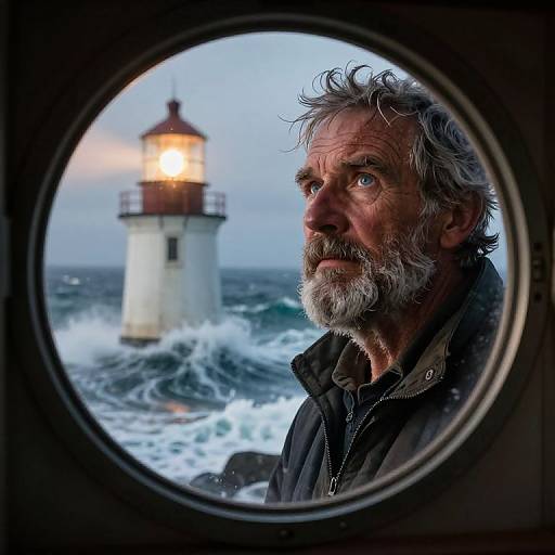 Portrait of Weathered Lighthouse Keeper