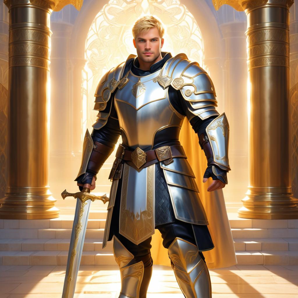 Noble Paladin in a Holy Temple