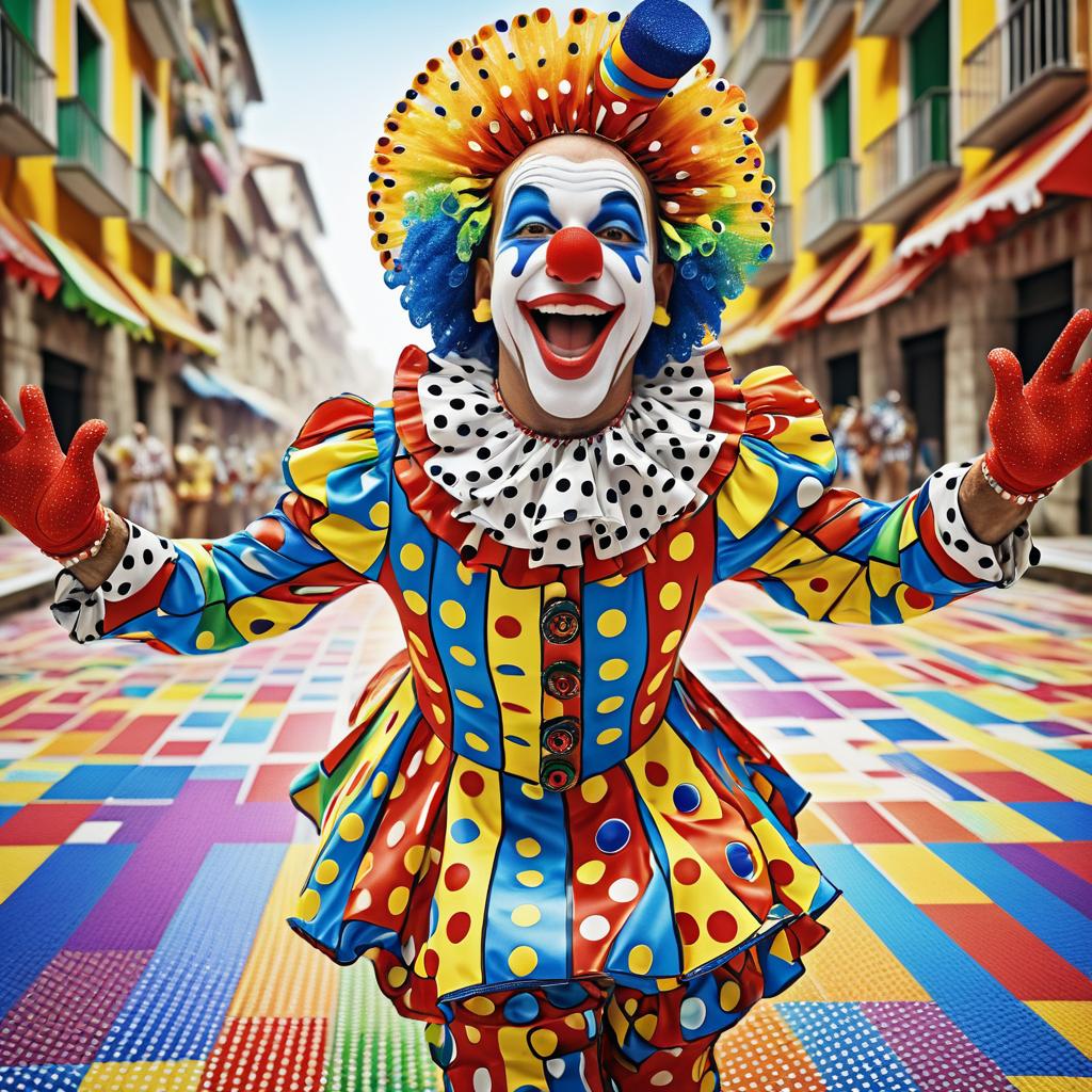 Vibrant Clown at Rio Carnival Celebration