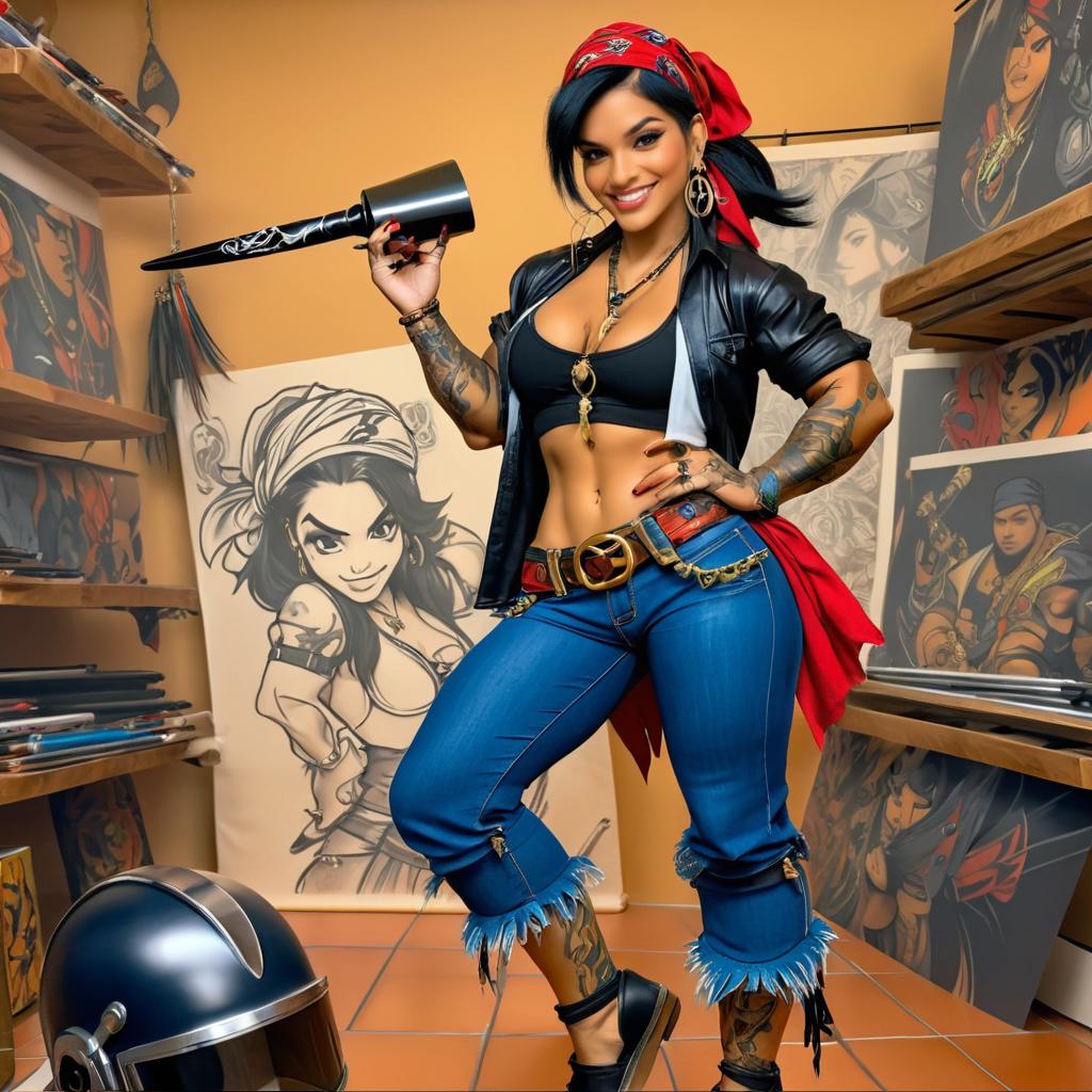 Latin Pirate Woman in Joe Madureira Style