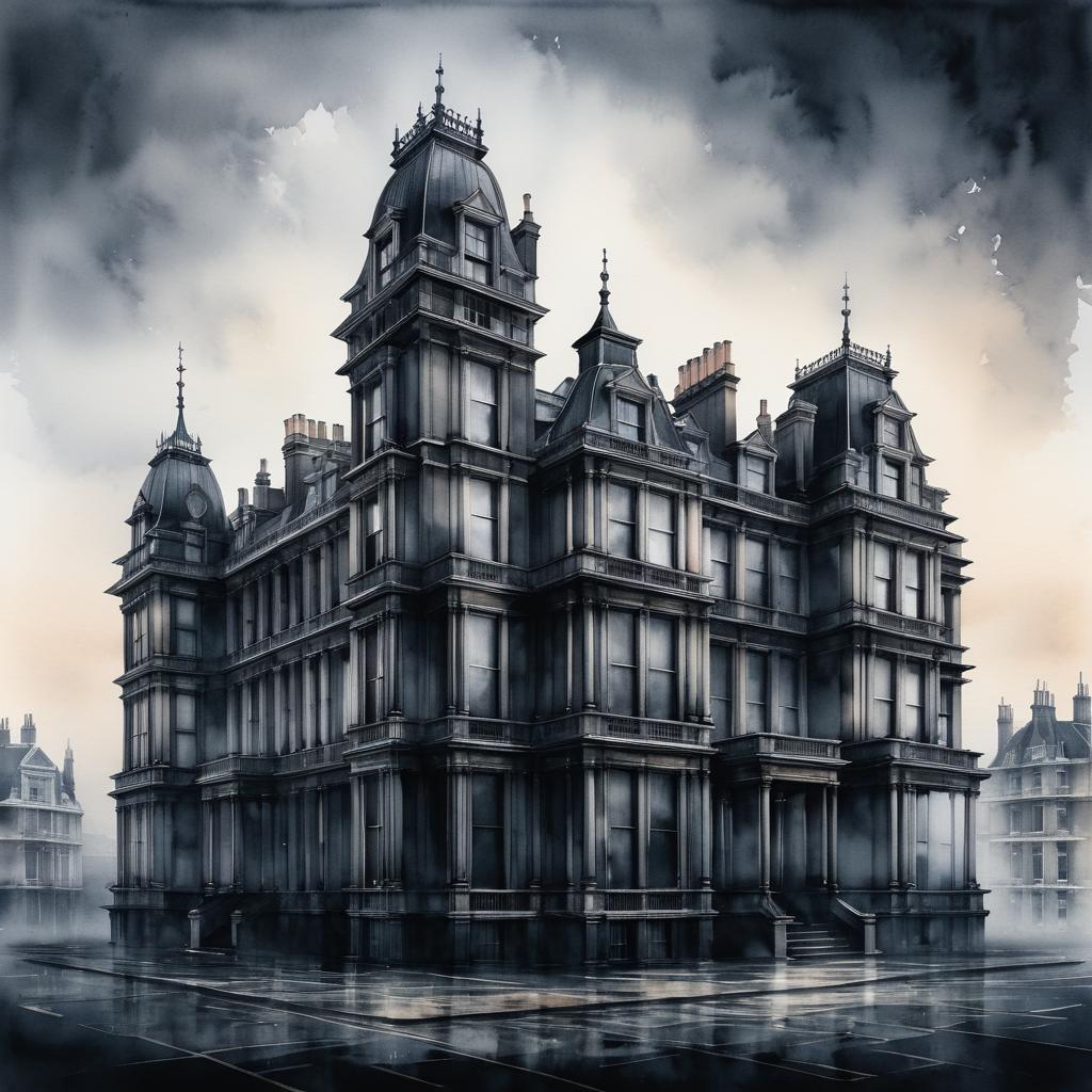 Eerie Victorian Mansion in Dawn's Light