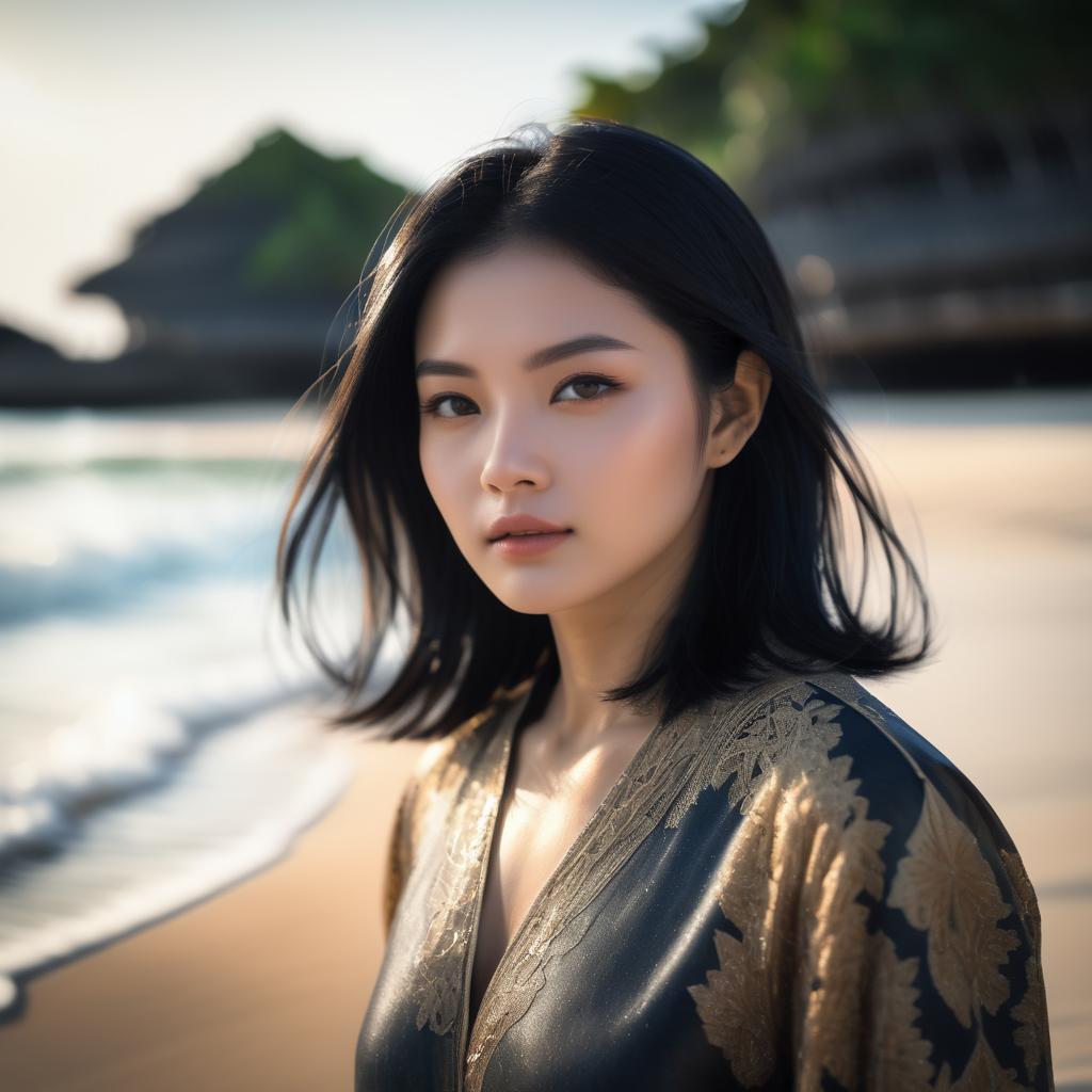 Photorealistic Autumn Beach Portrait