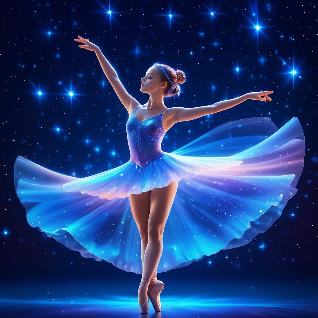 Glass Ballerina in a Starry Galaxy