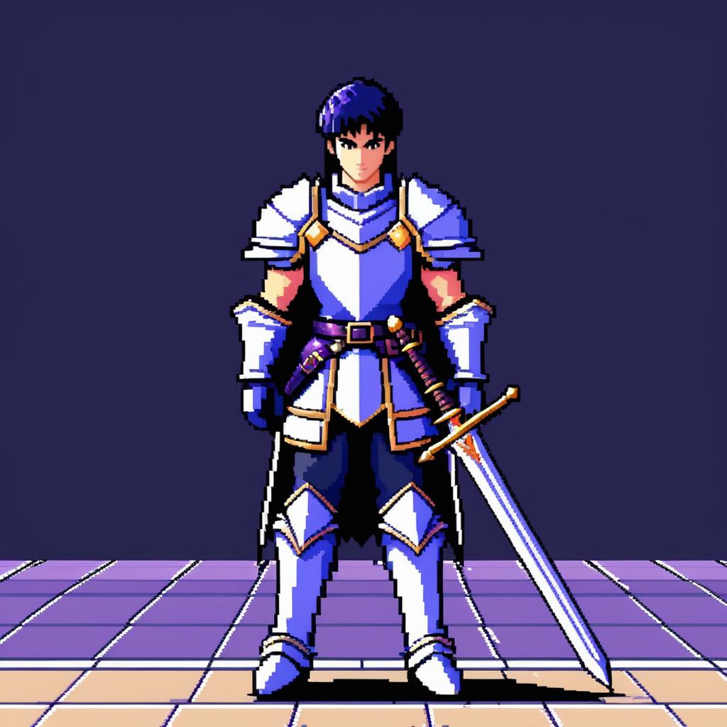 Knight Guard in Pixel Art Style