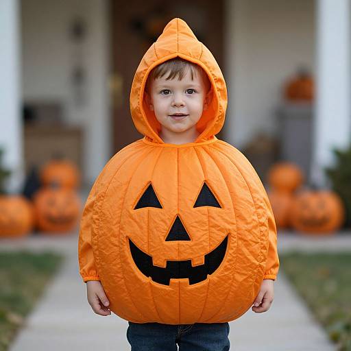 Toddler in Jack-o'-Lantern Costume