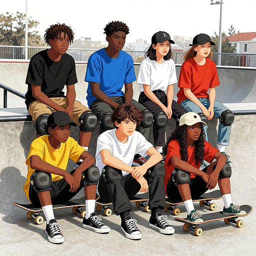 Boondocks AI Style Teens Skatepark