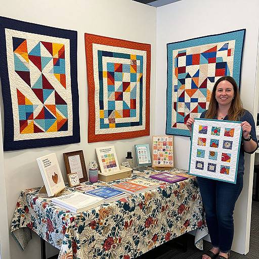 Vibrant Quilt Display at Craft Fair