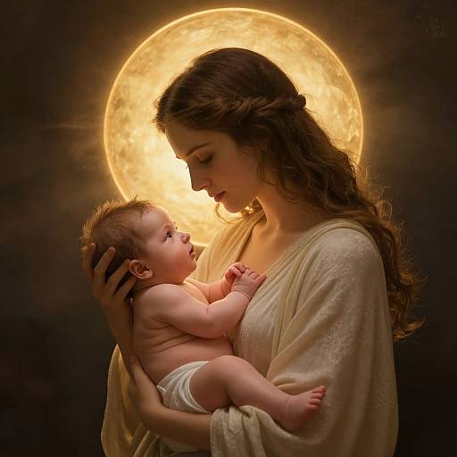 Divine Maternal Love in Golden Halo