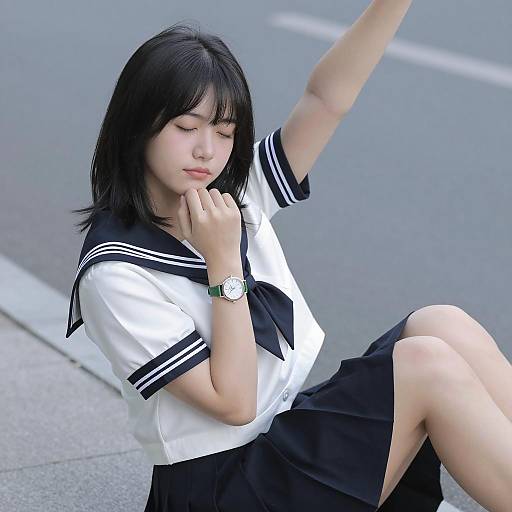 Serene Outdoor Portrait of Asian Woman