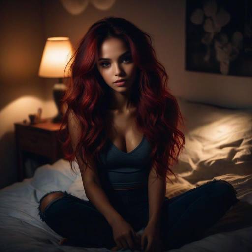 Seductive Brazilian Model in Dim Room