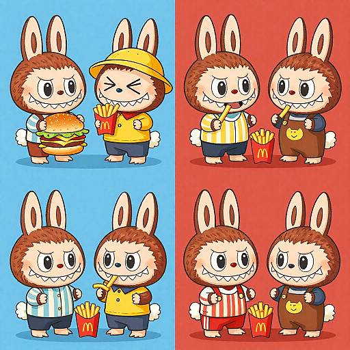 Goofy Rabbits Cartoon Food Chaos