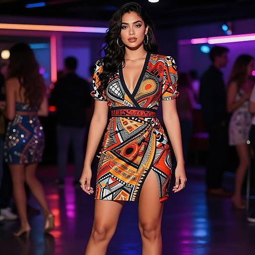 Vibrant Neon Cocktail Dress Fashion