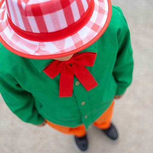 Colorful Outfit with Striped Hat