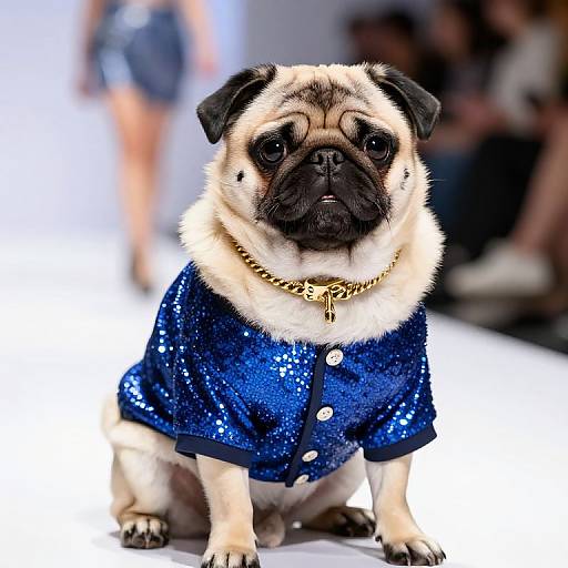 Glamorous Pug in Fashion Show