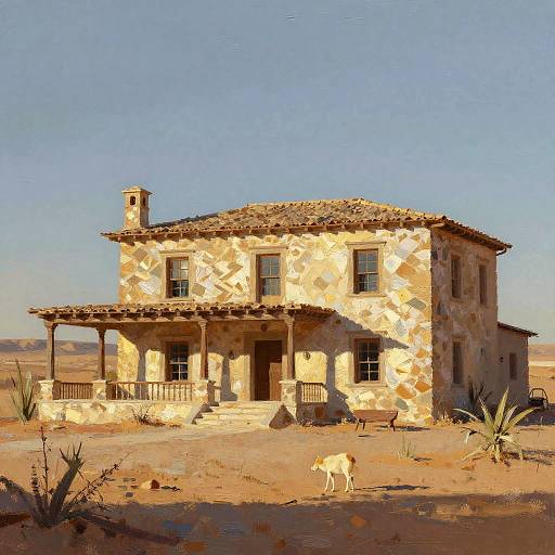 Desert Stone Villa Romanticism Illustration