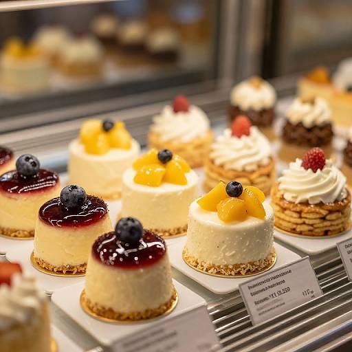 Colorful Dessert Display in Cozy Café
