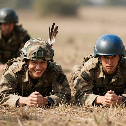 Two Soldiers in Concealed Camouflage