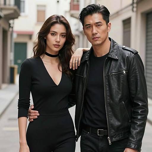 Urban Alleyway Couple in Intense Moment