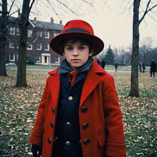 Boy in Red Riot Costume