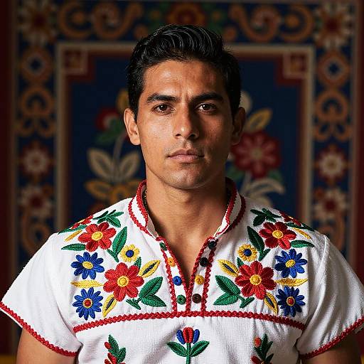 Handsome Latino Man in Traditional Attire