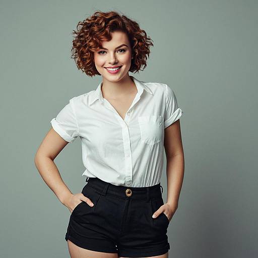 Confident Young Woman in Modern Outfit