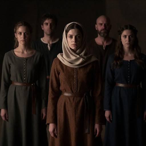 Moody Medieval Portrait of Five Figures