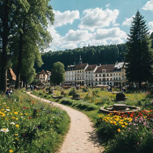 Flower Meadow Path in French Renaissance Village