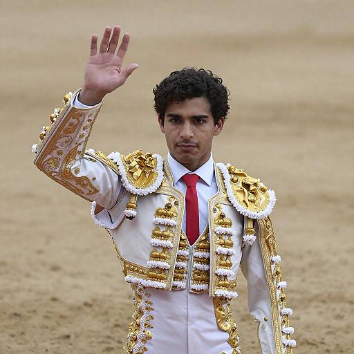 Striking Bullfighter in Ornate Suit