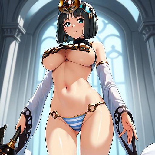 Illustration of Ancient princess menace, queen's blade in the style of Yoo tenchi