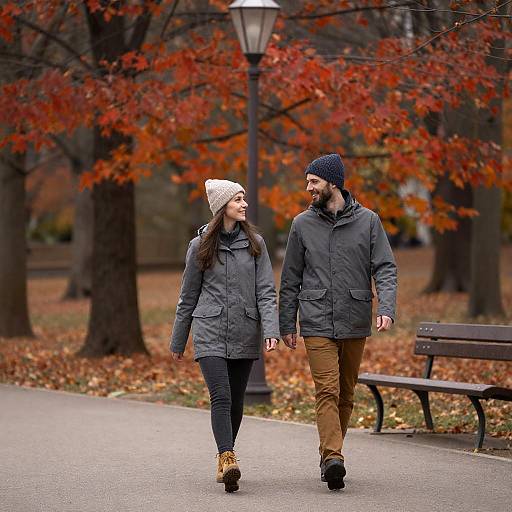 Autumn Stroll: A Cozy Park Scene