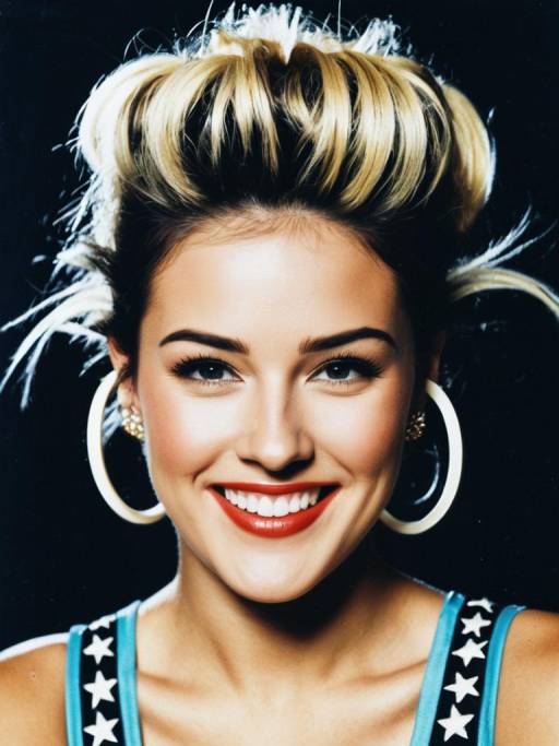 Cheerful Girl in Pop Star Costume