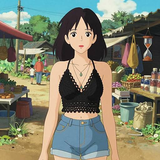 Boho Chic Hourglass Woman in Market