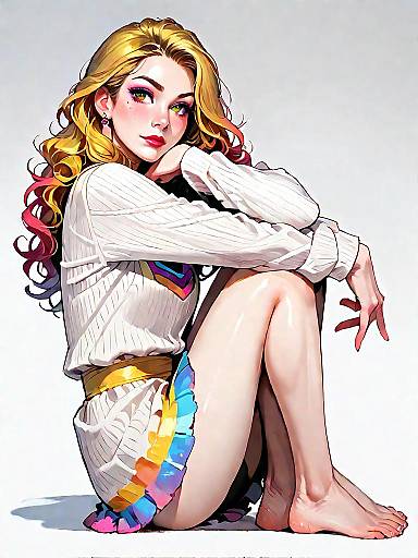 Bold Yellow Ribbed Turtleneck Mini Dress