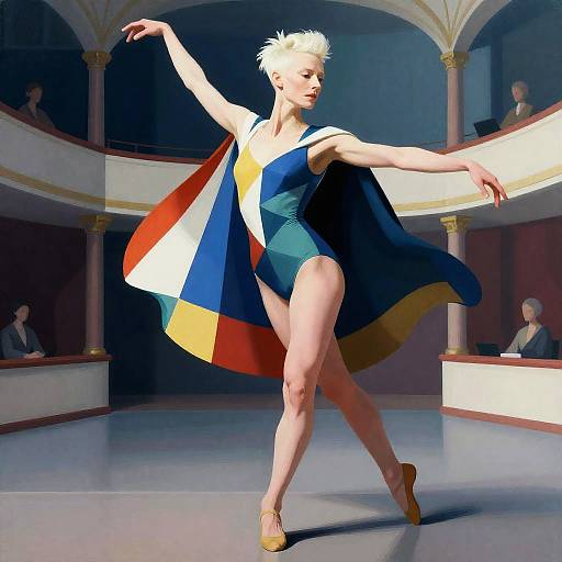 Kaleidoscopic Dancer in Delaunay Style