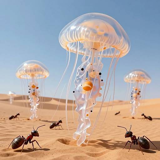Surreal Desert Ants on Jellyfish