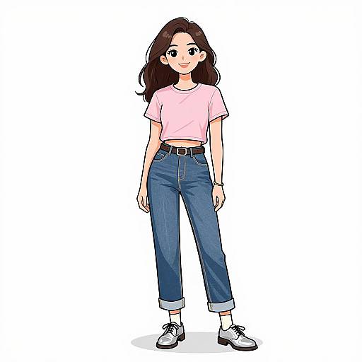 Smiling Woman in Casual Streetwear