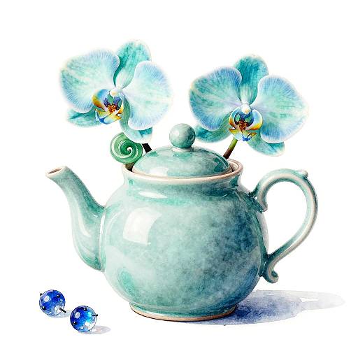 Contemporary Turquoise Teapot Still-Life