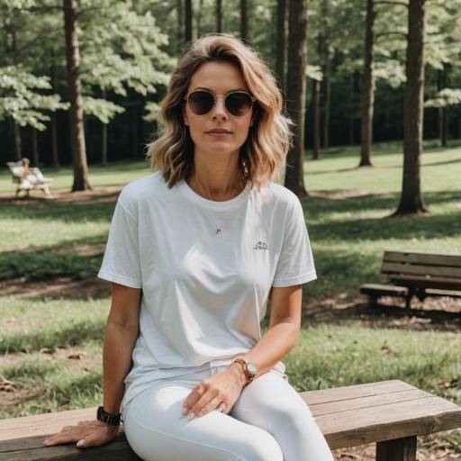 Woman in Casual Athletic Wear Sitting on Park Bench