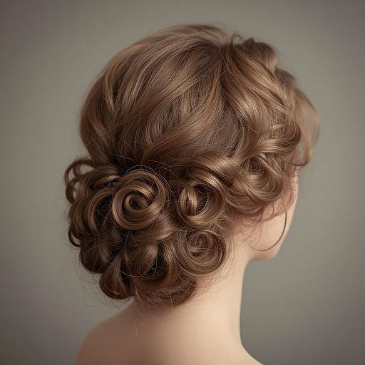 Elegant Curly Updo with Highlights