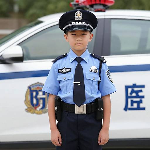 Boy in Police Uniform