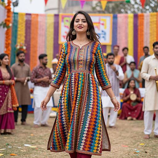 Colorful Salwar Kameez Festival Scene
