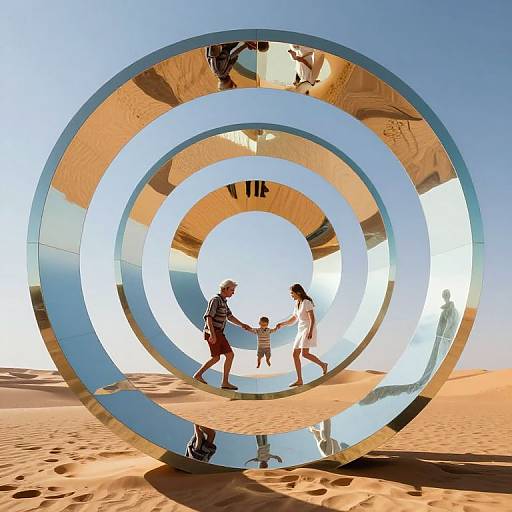 Kaleidoscopic Desert of Timeless Mirrors
