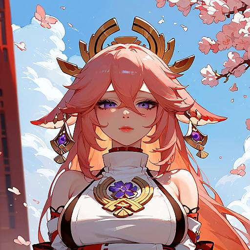 Yae Miko Outdoor Upper-Body Masterpiece