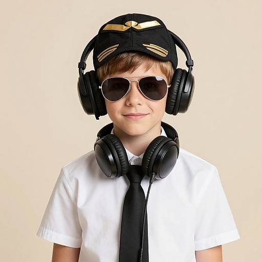 Boy in Pilot Fancy Dress Costume